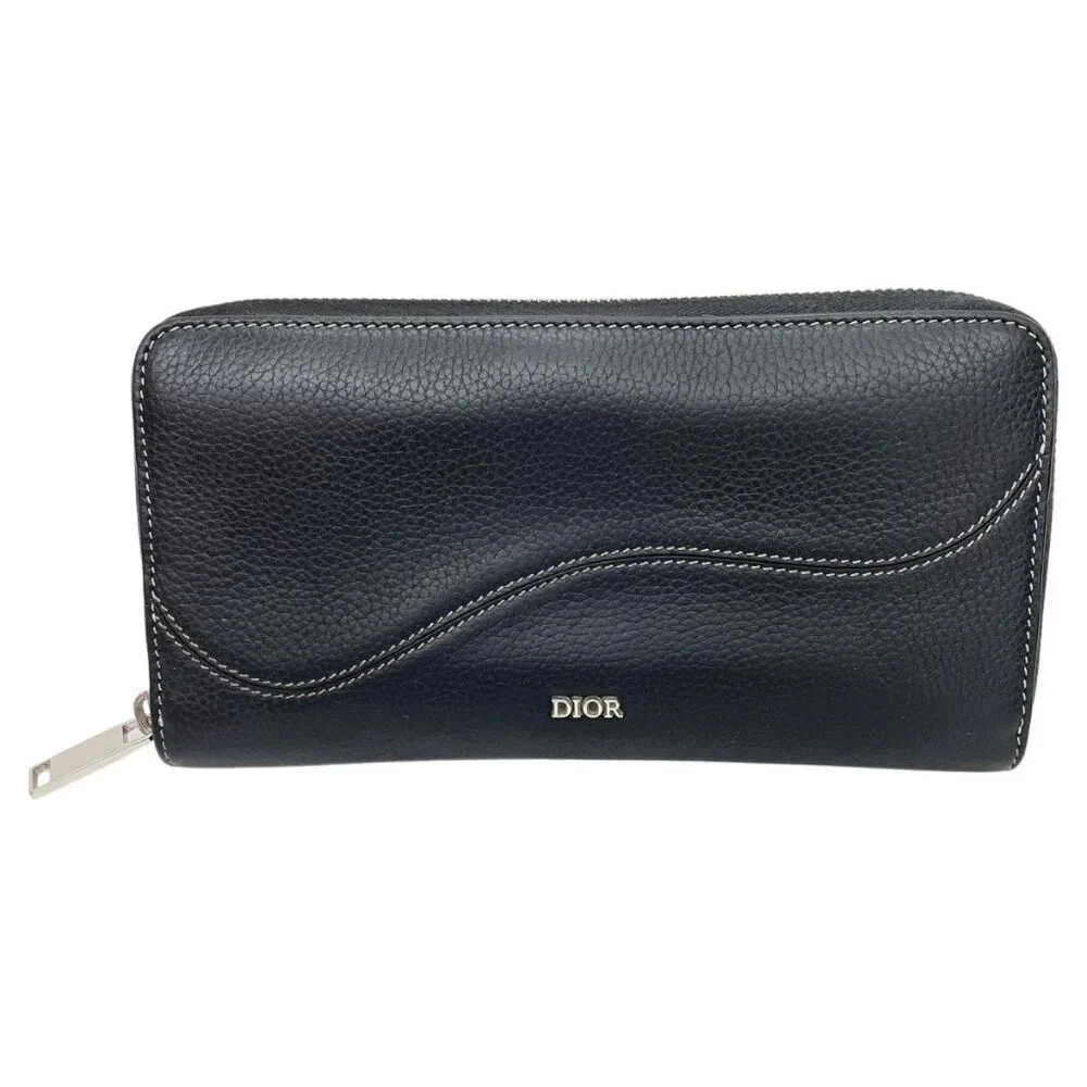 Dior Long Wallet Saddle Long Zip Wallet 2 Ykk h00 N Black